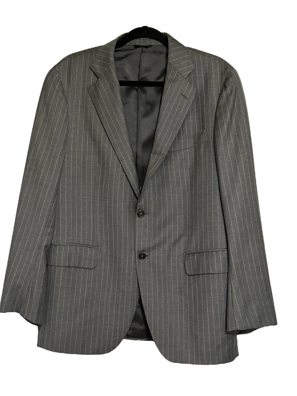 Tombolini Made in Italy Men's Gray Pinstripe Virgin Wool Blazer Size 7 52 R